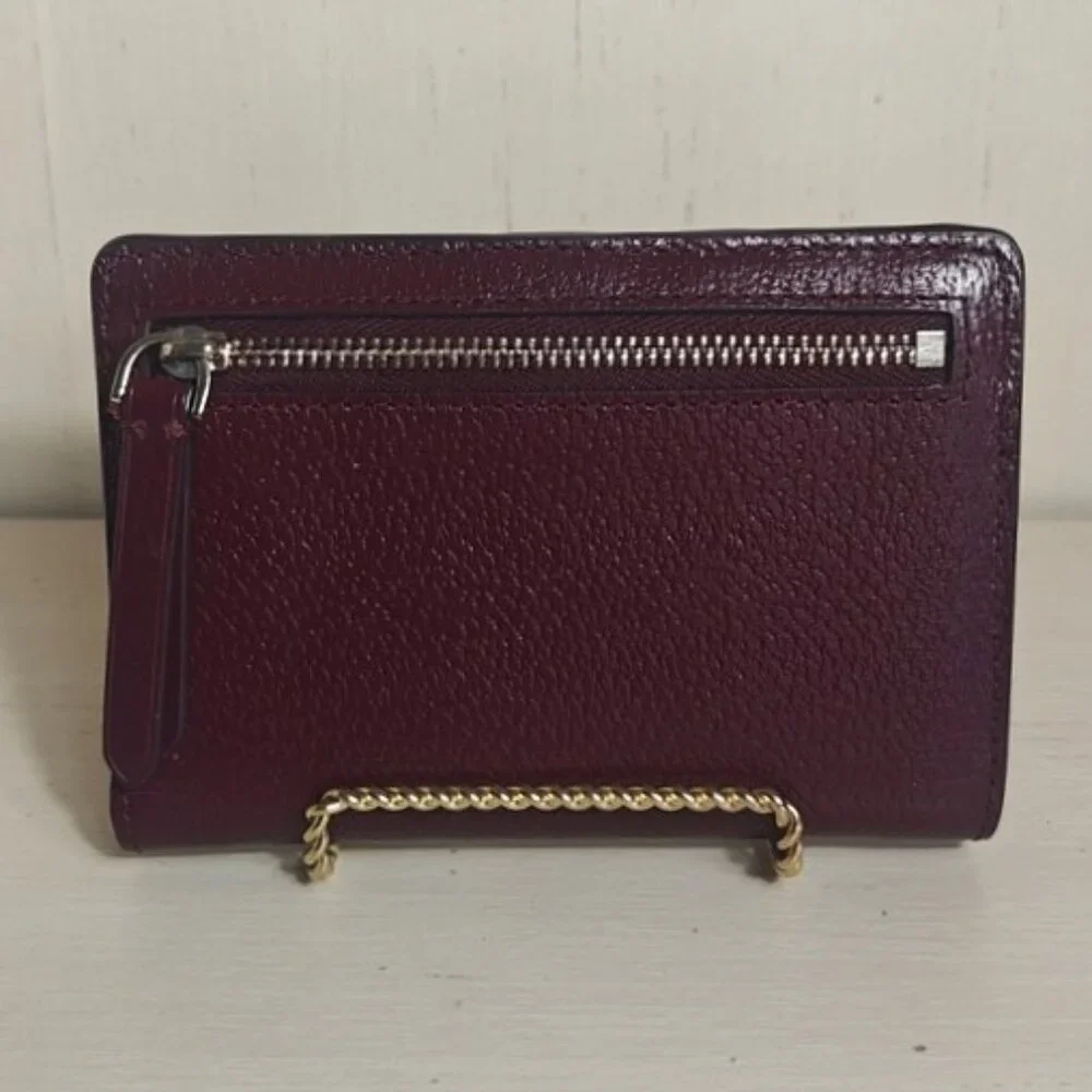 kate spade Wallet Medium Bifold Burgundy Pebble Leather